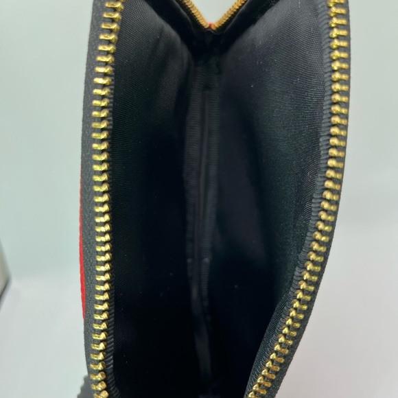 Bandolier Red Top Grain Leather Wallet Pouch with Gold Accents - Picture 7 of 8